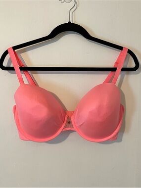 Victoria's Secret Fabulous Lined Demi Bra Size 38DD 38E Neon Pink